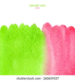 Designed abstract watercolor background, design element,green and red watercolor square.