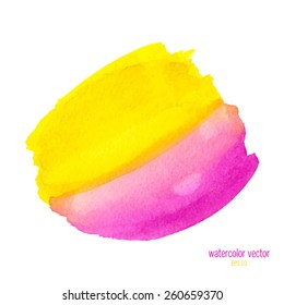 Designed abstract watercolor background, design element.pink and yellow watercolor circle