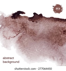 Designed abstract watercolor background, design element, brown  watercolor.