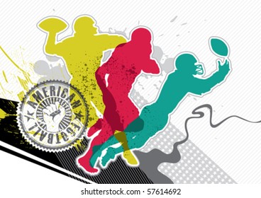 Designed american football banner with abstraction. Vector illustration.