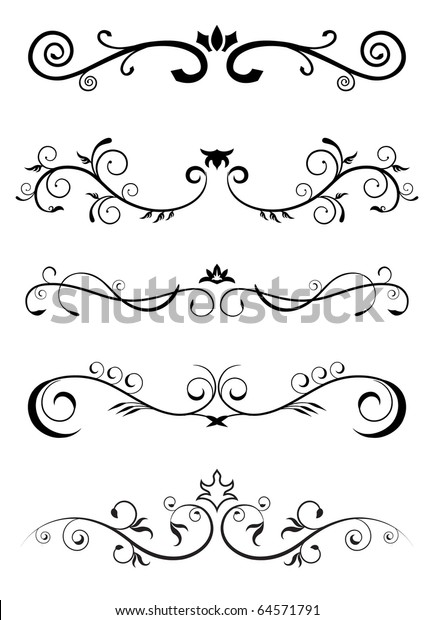 Designed Borders Floral Pattern Stock Vector (Royalty Free) 64571791 ...