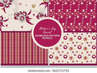 Designed in calming blush tones, this bundle includes seamless floral illustrations, linear geometry, and soft heart elements perfect for wedding stationery, Valentine’s Day gifts, fabric, Mother Day 