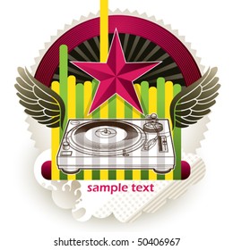 Banner de discoteca diseñado con llave. Ilustración vectorial.
