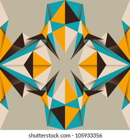Designed colorful angular abstraction. Vector illustration.