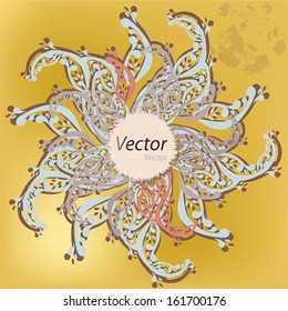 Designed colorful background with an ornament of a circular shape