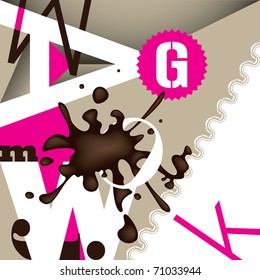 Designed conceptual background with typography. Vector illustration.