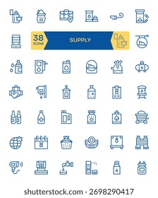 Designed for consistency, this set of 42 Regular Line icons complements Supply across platforms.