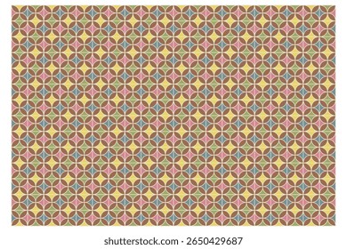 Projetado para superfícies decorativas, o padrão de vetor de azulejos coloridos aprimora paredes ou pisos com uma mistura vibrante de matizes geométricos e toque artístico.