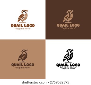 Designed as a distinctive Quail logo for wildlife organizations, nature brands, and outdoor communities.