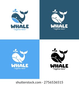 Designed as a distinctive Whale logo for marine organizations, ocean conservation groups, and coastal businesses.