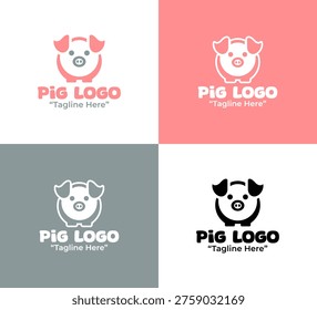 Designed as a friendly Pig logo for farm businesses, agriculture brands, and rural community organizations.
