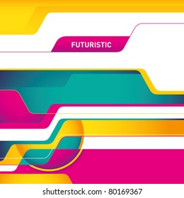 Designed futuristic abstract layout in color. Vector illustration.