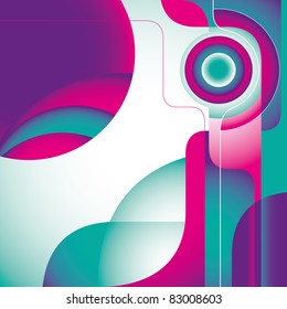 Designed futuristic abstraction in color. Vector illustration.