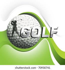 Designed golf background with stylized shapes. Vector illustration.