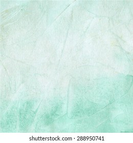 Designed grunge paper texture, watercolor mint background. 