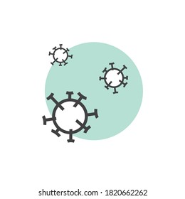 Designed logo for COVID-19 with minimal monoline. The dangerous virus vector illustration.