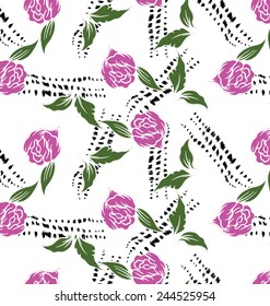 Designed with lovely pink roses.