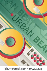 Designed modern DJ music banner. Vector illustration.