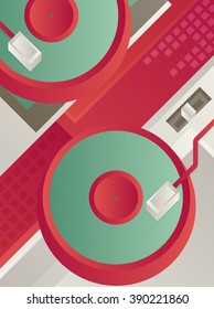 Designed modern DJ music banner. Vector illustration.