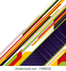 Designed modern layout with colorful stripes. Vector illustration.