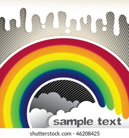 Designed rainbow background. Vector illustration.