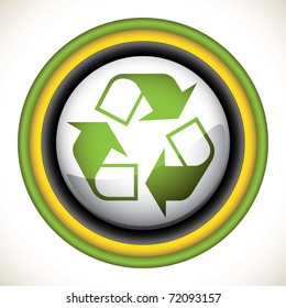 Entworfenes Recyclingzeichen. Vektorgrafik.