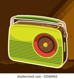 Designed retro radio background. Vector illustration.