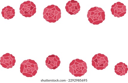Designed rose flower line frame