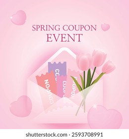 I designed a sale banner with a tulip illustration.