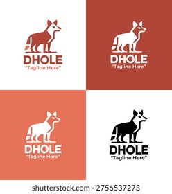 Designed as a strong Dhole logo for wildlife groups, conservation brands, and nature organizations.