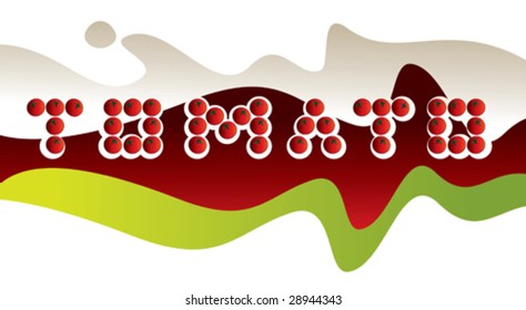Designed tomato background. Vector illustration.