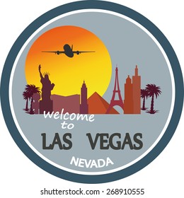 designed travel label, Las Vegas