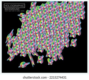 It is designed using holographic colors and black background.