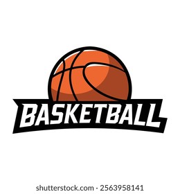 Designed a vector illustration of a basketball logo with bold text Modern Basketball Team Logo vector illustration