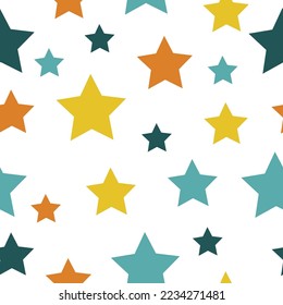 Designed for wallpaper, textile, wrapping, fabric.  Vector illustration. Festive Stars Wallpaper.