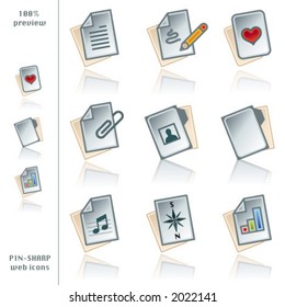 DesignElements 43a. Paper works IconsSet are designed with a web designing in mind. Save it as jpg for PIN-SHARP ICONS ON A SCREEN. All icons fully editable,  scalable to any size. I hope you enjoy.