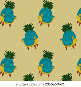 Designer armchair interior furniture in the form of pineapple pattern