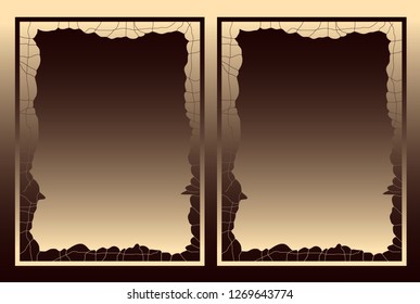Designer background with torn canvas and decorative elements.Vector illustration. 