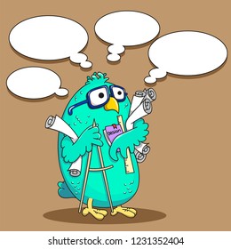 Designer bird is thinking about new projects