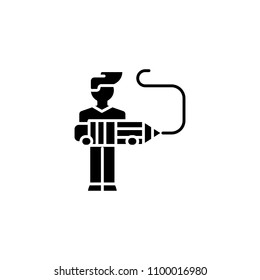 Designer black icon concept. Designer flat  vector symbol, sign, illustration.
