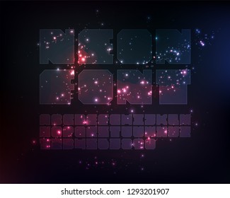 Designer Block font and alphabet - Vector