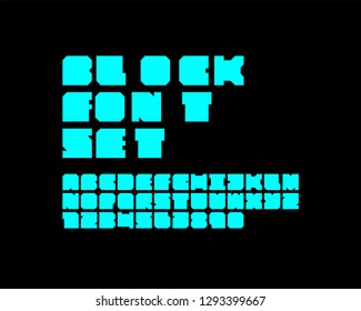 Designer Block font and alphabet - Vector