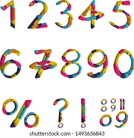 "Designer" is a bright 3D font, vector
