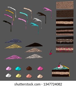 Designer cakes for games and applications. Make your cake - Vector