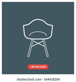 Designer Chair Line Vector Icon