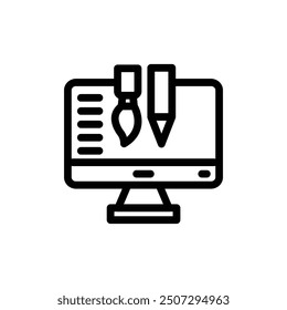 designer computer icon design on white background