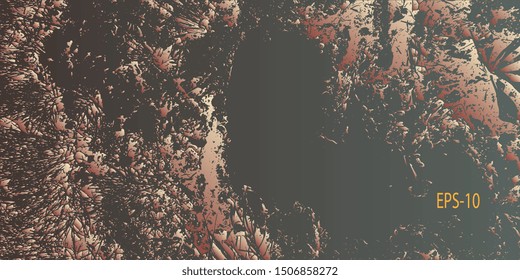 Designer decorative cover. Vector graphics. Creative vector background for banner and flyer. Abstract vintage background. Spotted textured background. Spots and blots. Obsolete surface