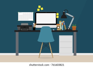 Designer desktop flat design.