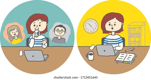 Designer doing remote work at home