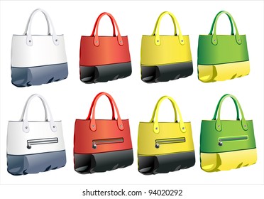 Designer Female Bags. Vector.